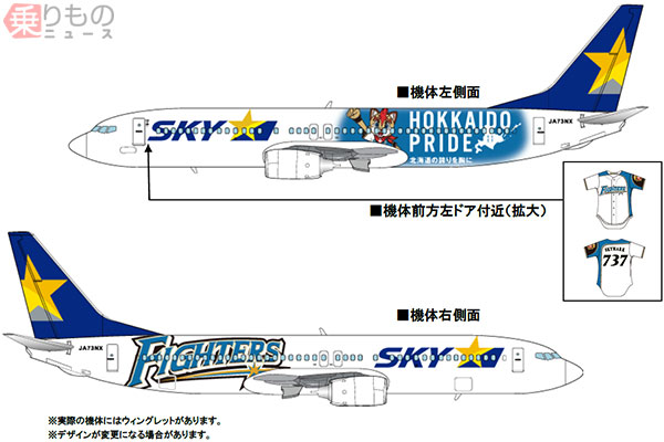 SKYMARK 737-800 北海道日本ハムファイターズ JA73NX jc SKYMARK 737