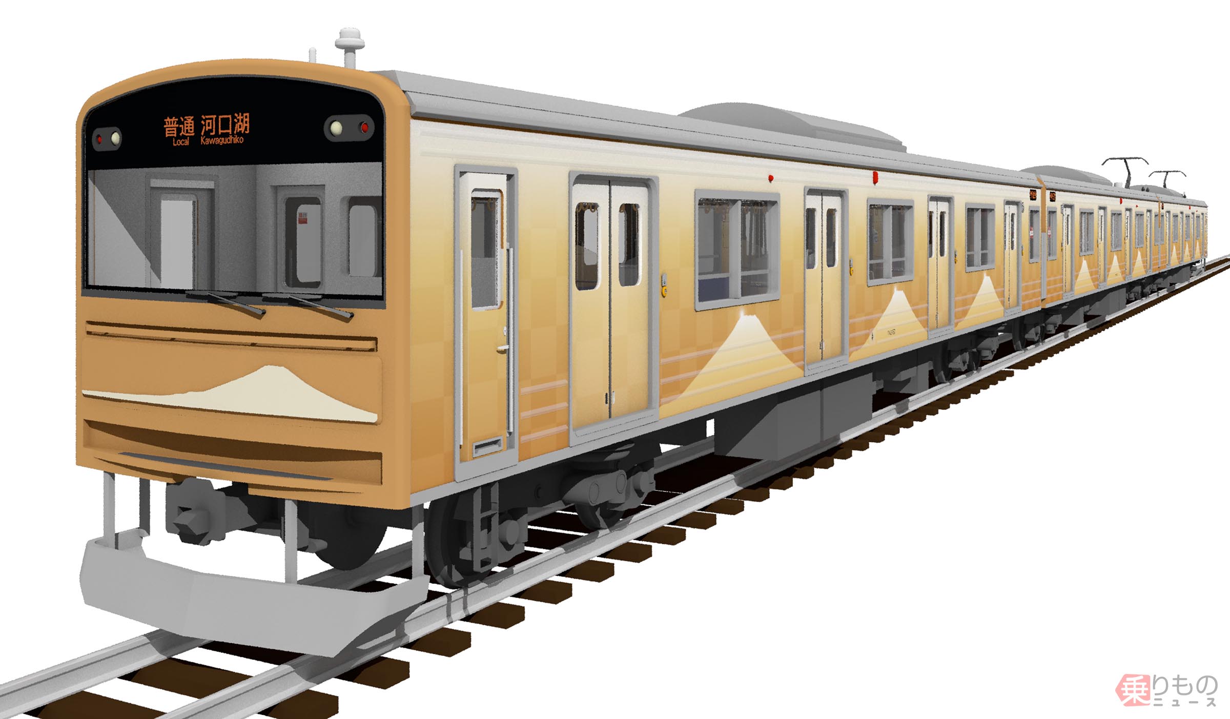 外装も内装も富士山！ 富士急行線開業90周年で記念車両運行