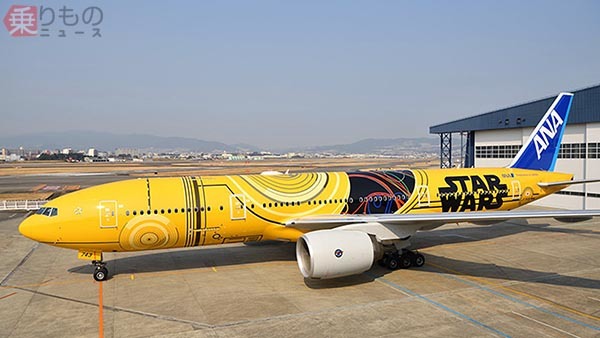 スターウォーズ・ジェット」唯一のダイヤ未掲載機、ANA「C-3POジェット」に乗る | 乗りものニュース