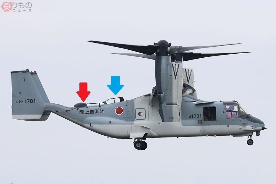 訓練開始した陸自オスプレイ「背中のコブ」は何？ 米軍仕様にはない