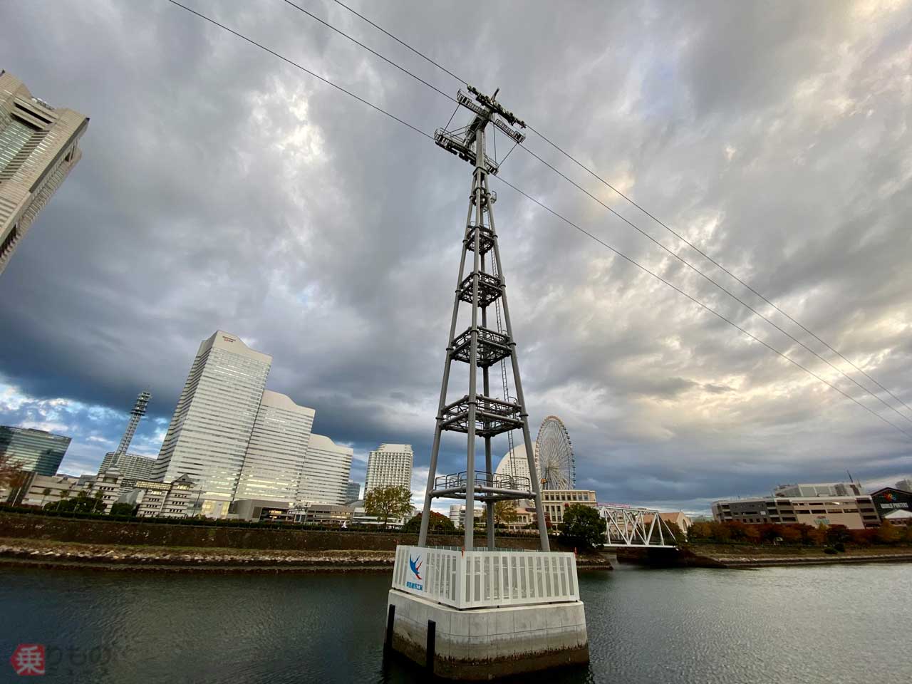 【良好品】 ランドマークタワーに巨大柱が並んだ！ 横浜のロープウェイ建設 絵画