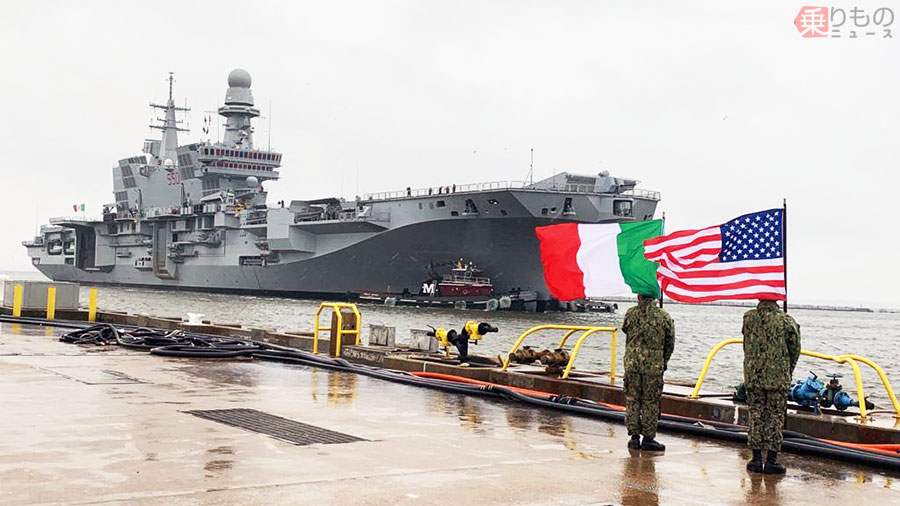 イタリア海軍の空母「カブール」が初寄港 日本と安保連携を強化