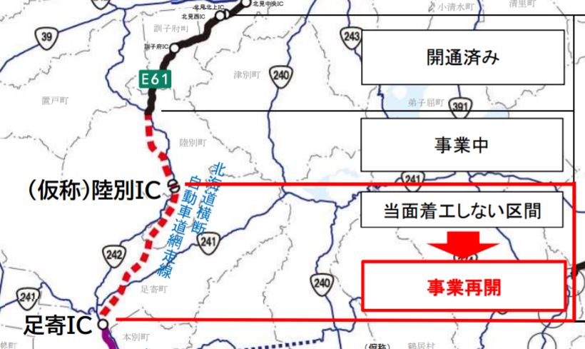 道東を南北に貫く「北海道横断自動車道・網走線」貫通に向け事業再開へ