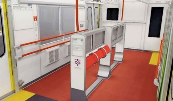 画像ギャラリー | 左右の座席ナシ、ど真ん中に「立ち掛けシート」 京都