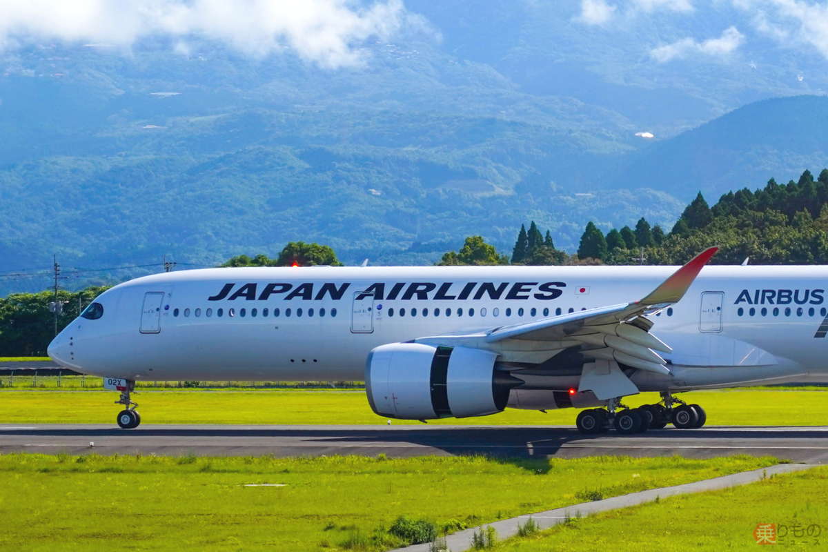 うおぉキタ!! 史上初 JALの最新旅客機「エアバスA350」鹿児島空港に